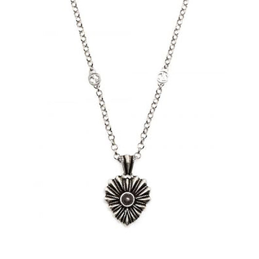 Double Gucci Interlocking Gucci Heart Necklace